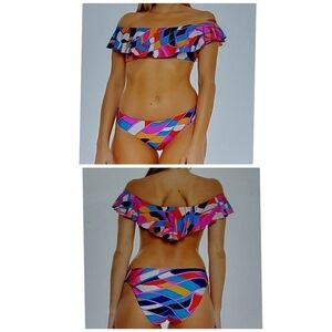 Trina TURK RIO RUFFLE OFF SHOULDER TOP SIZE 8